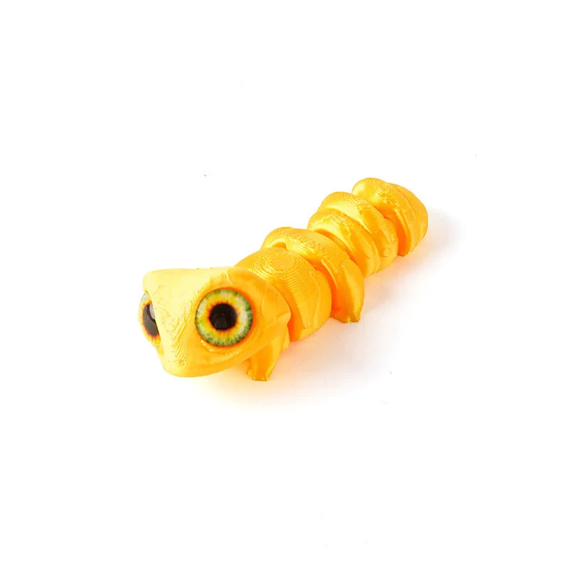 3D Printed Big Eye Lizard Figurine with Movable Joints