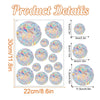A sheet of rainbow window stickers featuring cat and butterfly designs, displayed with various sizes.