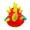 A plush knit cap featuring a red body and yellow spikes, resembling the character Tony Tony Chopper.