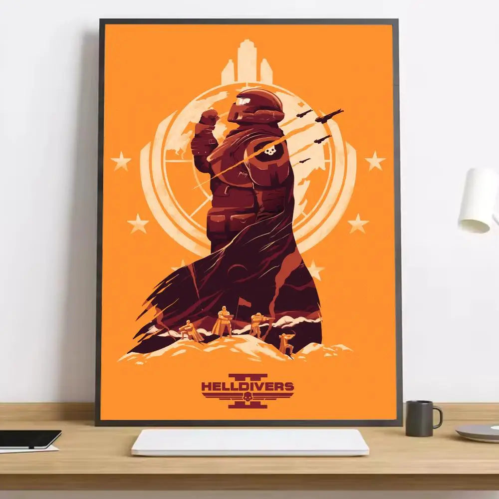 Helldivers II HD Canvas Art Print – Game-Inspired Wall Decor