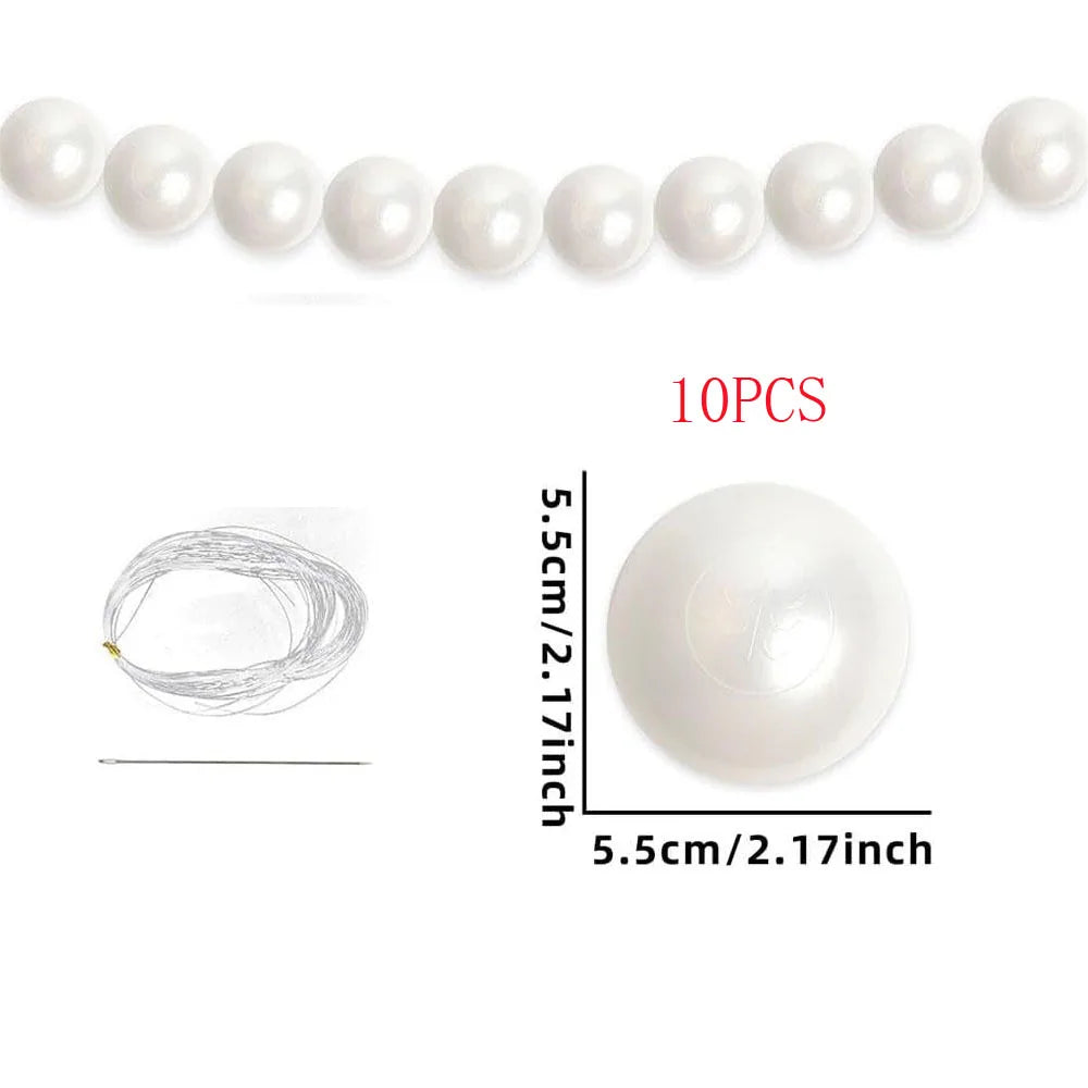 Elegant Pearl Bead Garland with Crystal Pendant for Wedding Backdrops