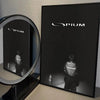 Black framed canvas wall art featuring the PIUM logo and a silhouette of Playboi Carti