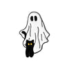 Halloween Enamel Pins Set - Cute Ghost, Black Cat, and Pumpkin Brooches for Kids