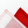 Red and white fabric tapestry featuring a Chilean flag design with brass grommets.