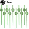 Dix ballons en papier d'aluminium à rayures vertes, 19 cm de long.