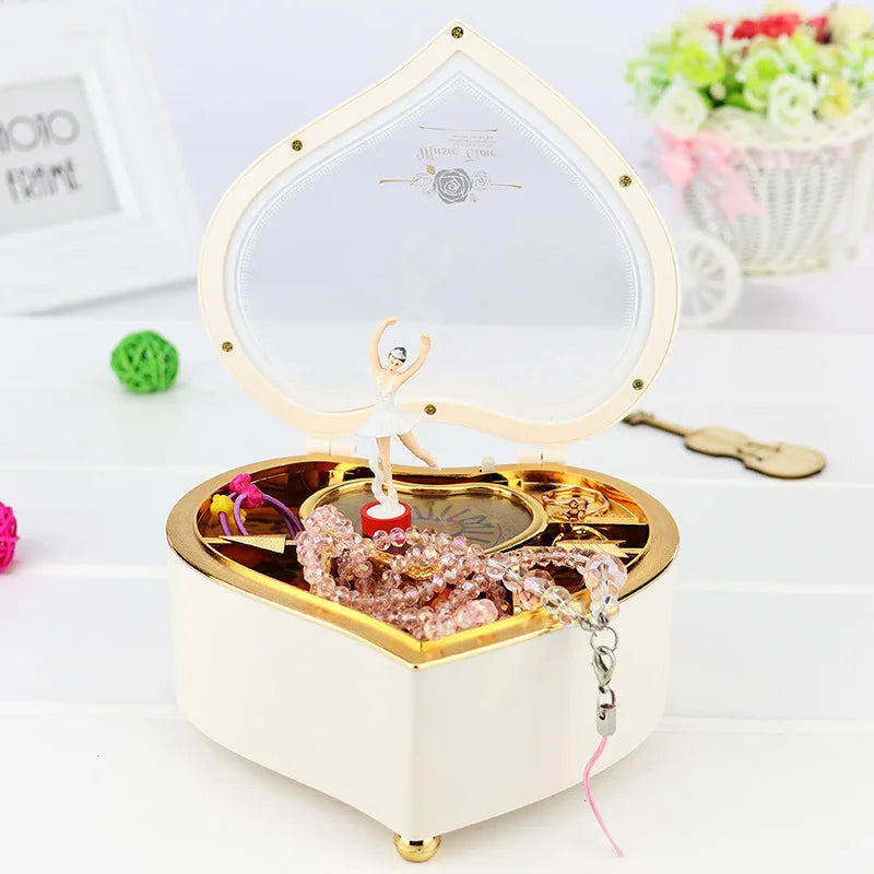 Heart-Shaped Ballerina Music Box