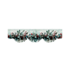 A horizontal print featuring green pine branches and red berries used as a festive Christmas design.