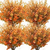 Artificial fall flower bouquet featuring warm orange and brown foliage for home and garden decor