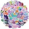A collection of colorful aesthetic PVC starry sky cat stickers for scrapbooking