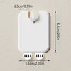 A white self-adhesive picture hanging hook with a rectangular body and two downward-facing hooks.