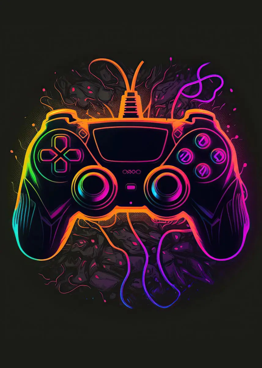 Neon Gamer Controller Diamond Painting Kit