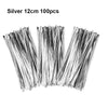 Silver 12cm wire ties in 100 pieces for cellophane treat bags