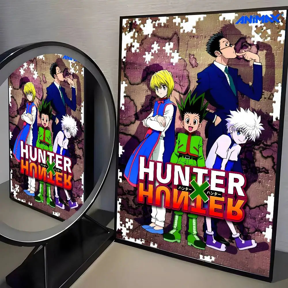 Anime canvas wall art featuring characters from Hunter x Hunter in a dynamic illustration.
