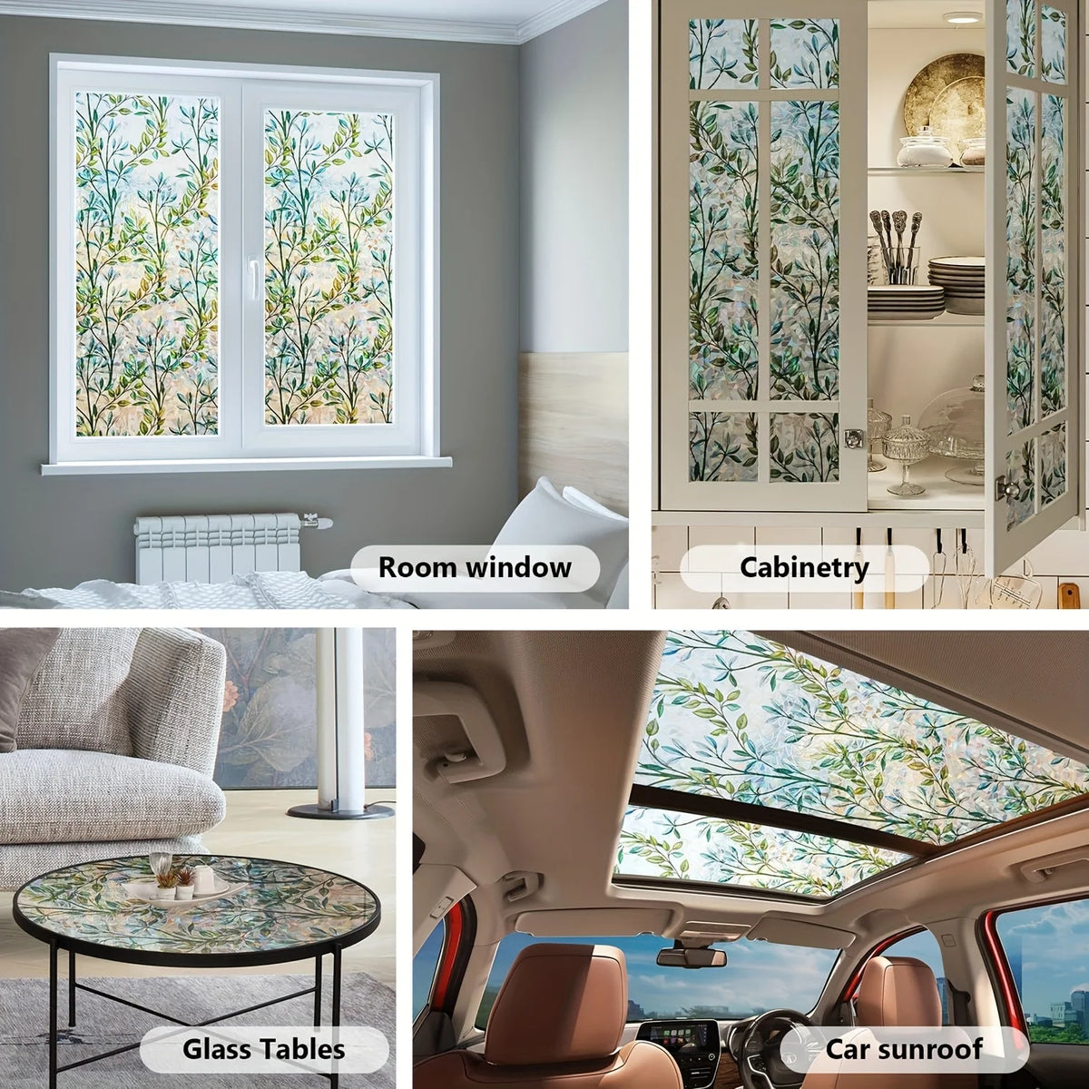 3D Stained Glass Privacy Window Film – Static Cling, Removable, UV & Heat Control