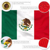 Embroidered Mexico flag tapestry banner featuring a national coat of arms and vibrant colors