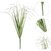 A bundle of artificial grass greenery showing a vertical plant with detailed close-ups.