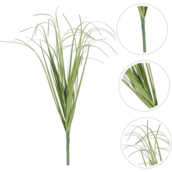 Un faisceau de verdure artificielle montrant une plante verticale avec des gros plans détaillés.