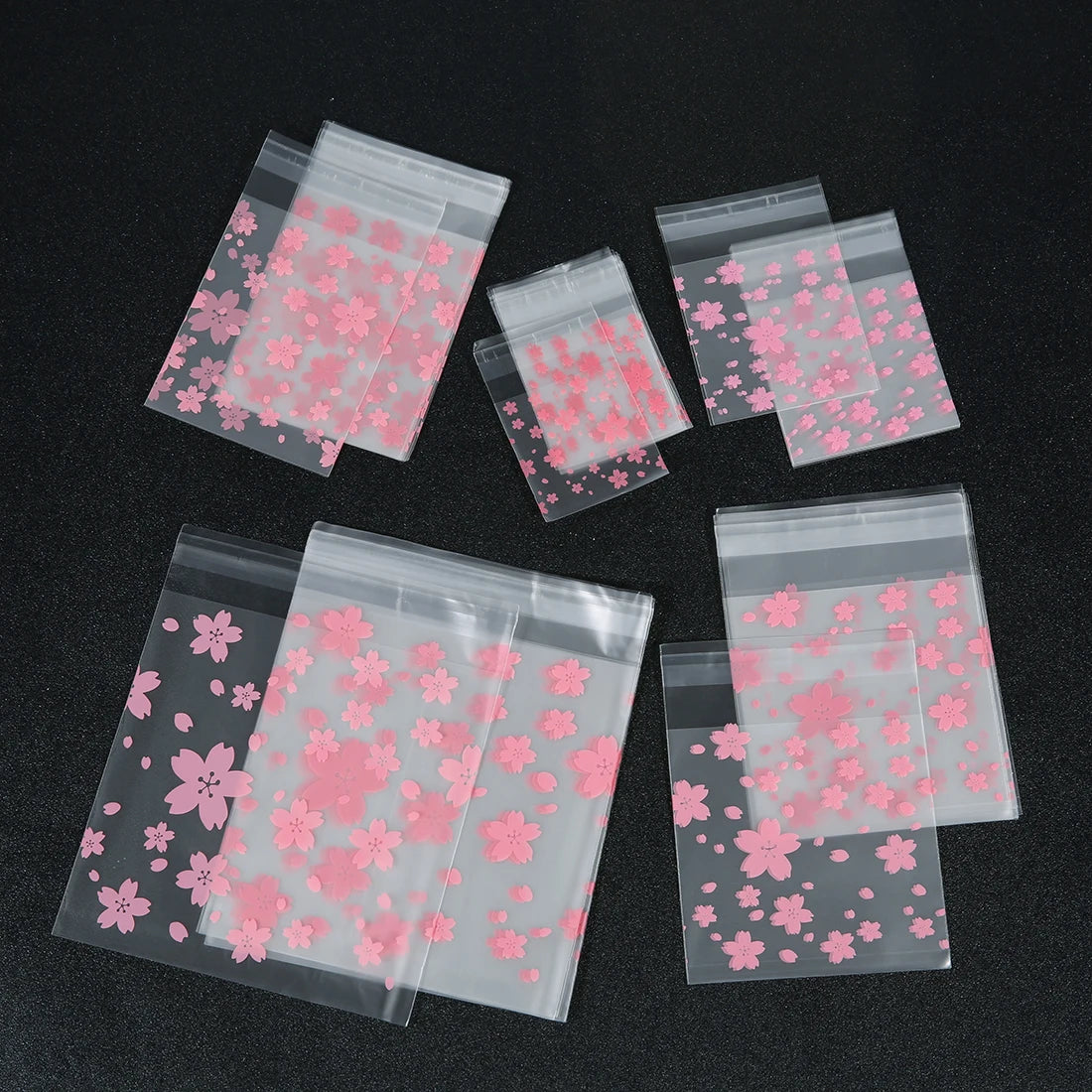 Pink Cherry Blossom Self-Adhesive Storage Pouches