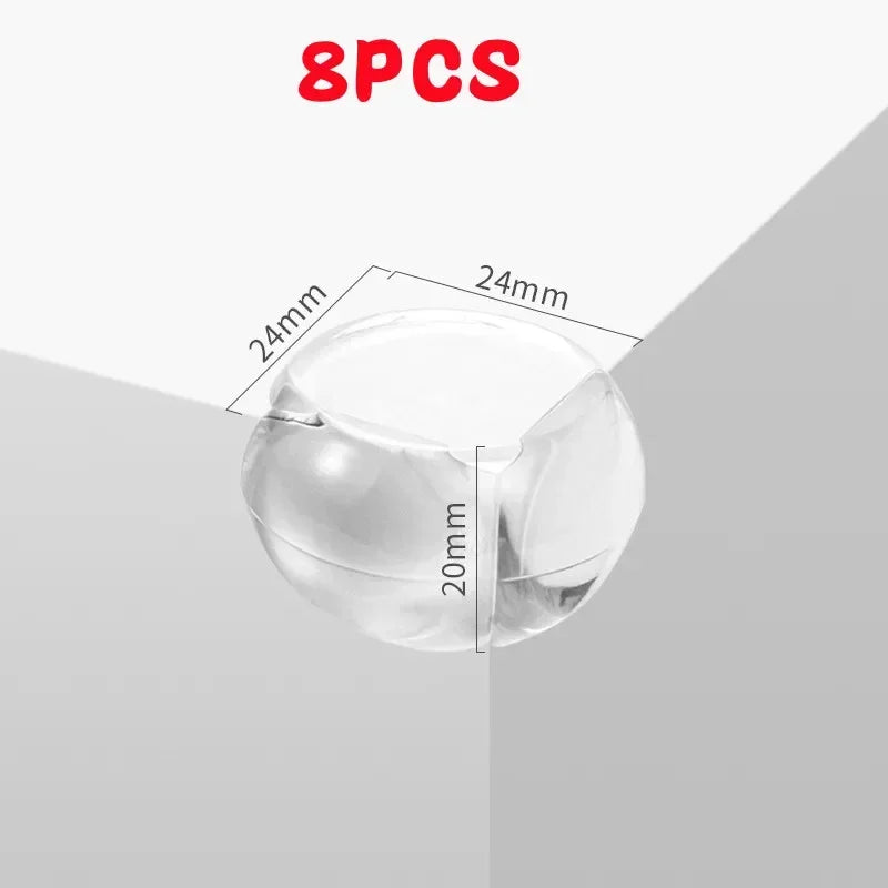 Eight soft silicone corner protectors for baby safety, shown in a top-down view.