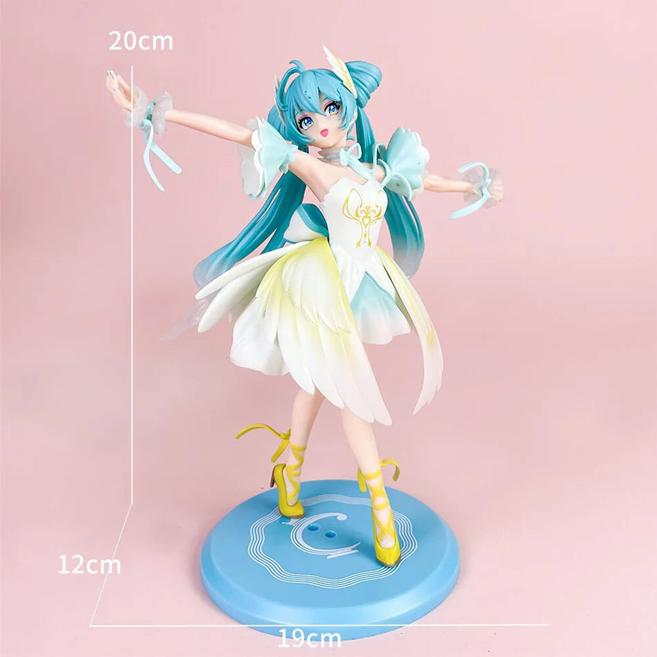 Hatsune Miku Swan Ballet PVC figure in light blue and white with yellow accents.
