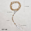 Faceted Crystal Rosary Necklace with Crucifix Pendant