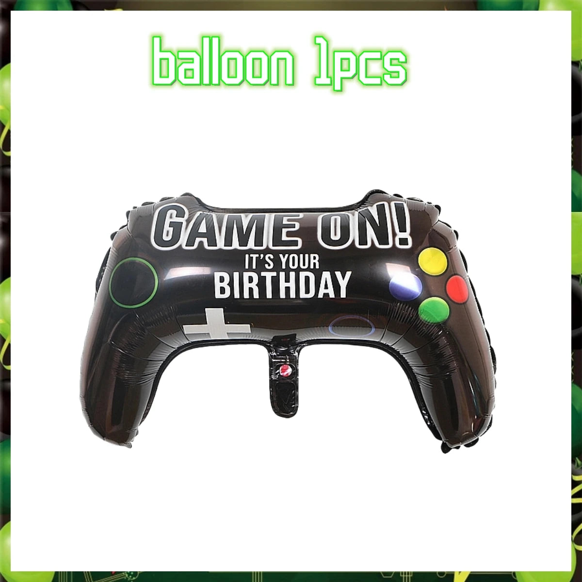 Green Video Game Birthday Party Supplies Kit with Gamepad Balloons