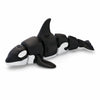 A set of black and white articulated ocean animal figurines.