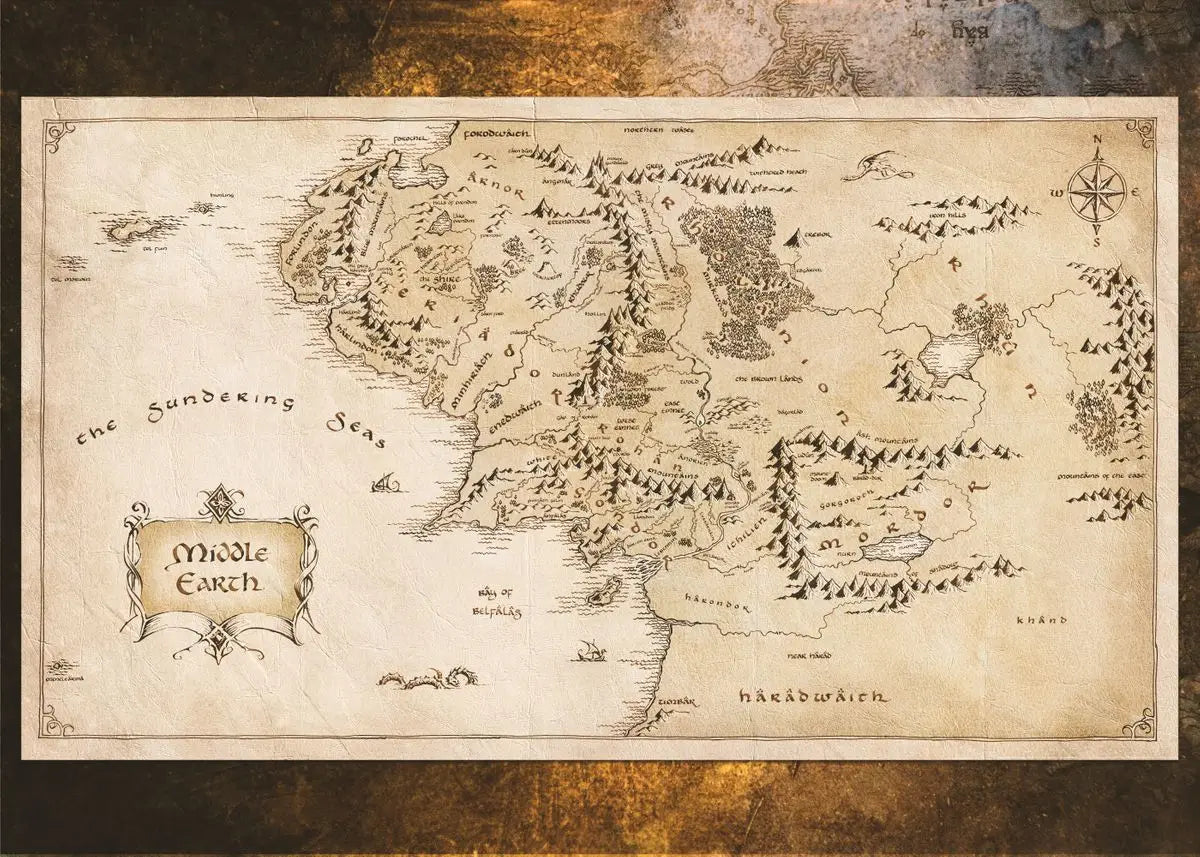Vintage retro world map canvas wall art showing a historical map of the Middle East
