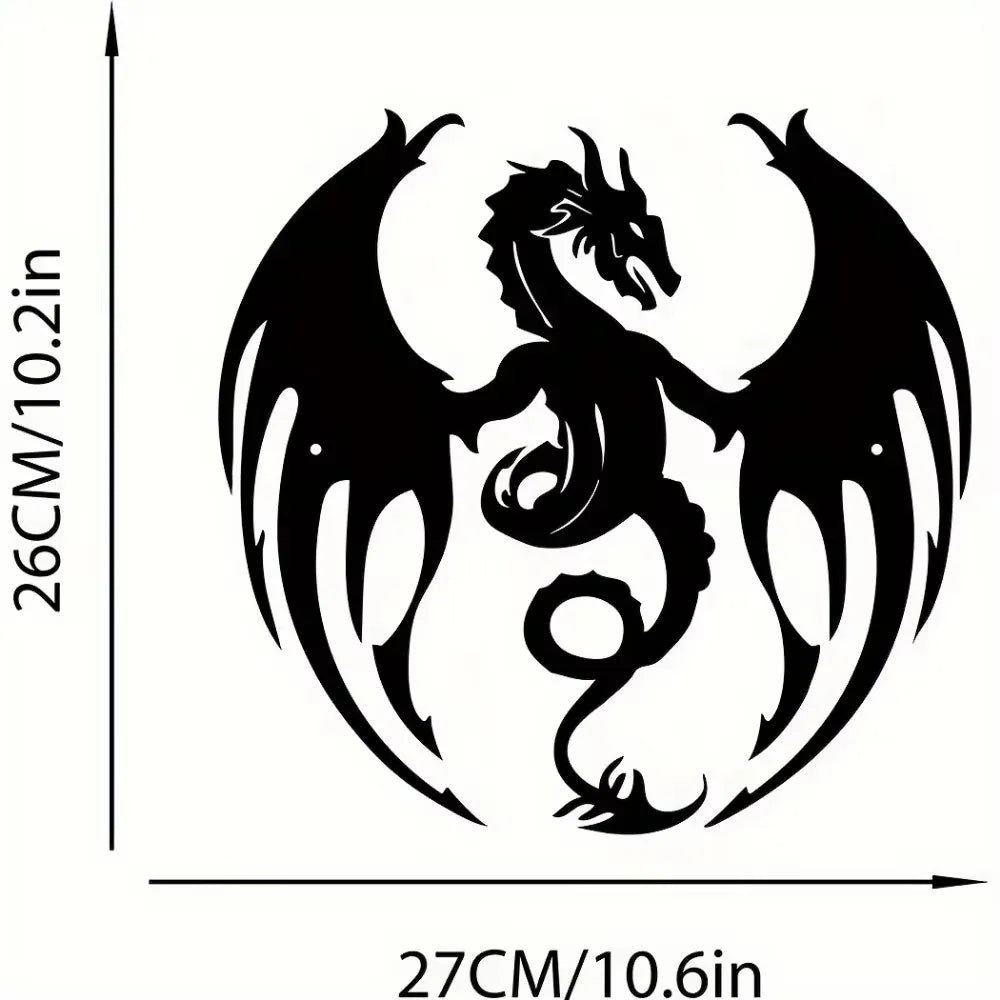 Black silhouette of a dragon or wyvern with wings, used as elegant Christian decor.