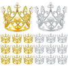 A set of mini pearl and silver crown cake toppers and decorations for weddings and birthdays