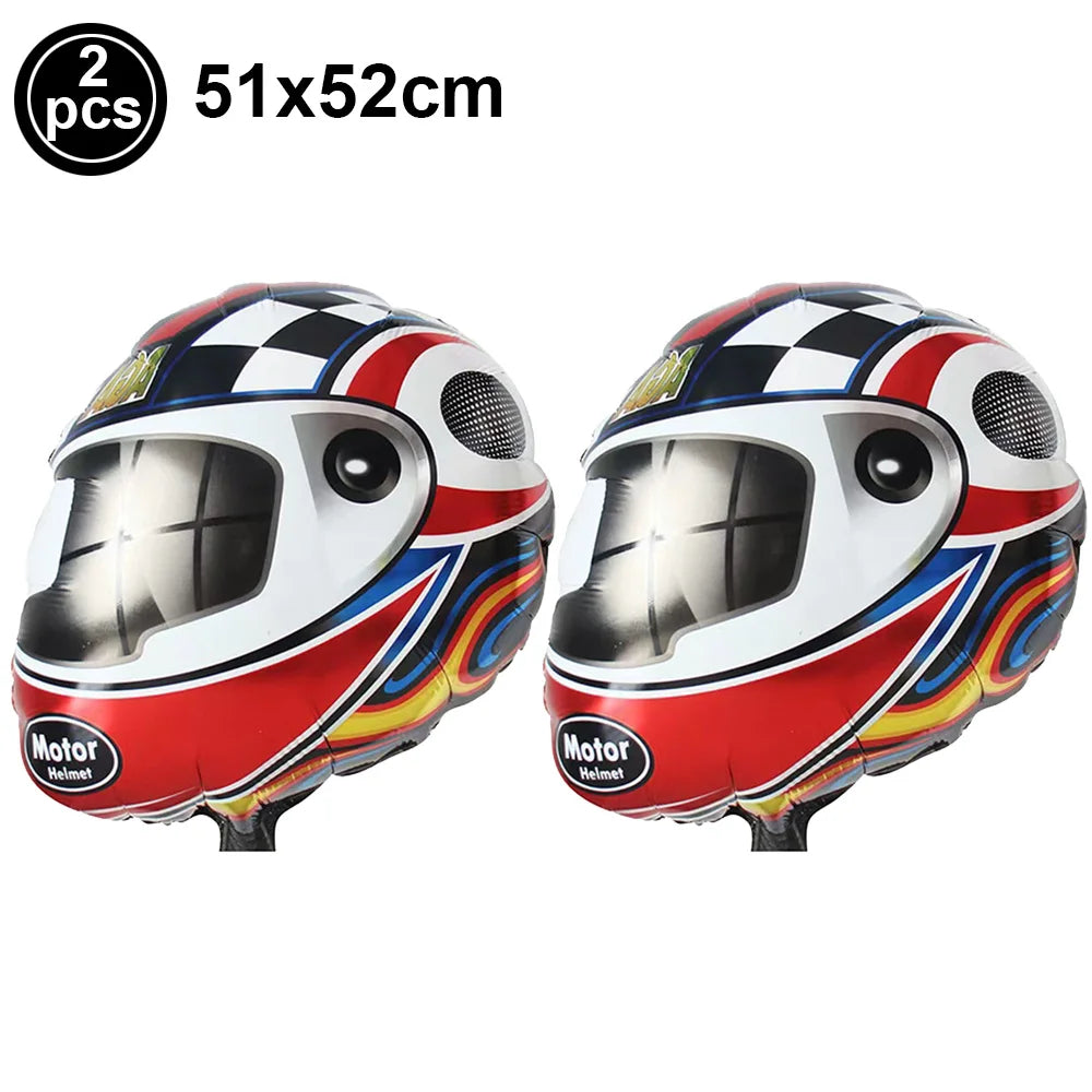 Race Car Birthday Party Balloon Decoration Set with Traffic Lights, Cones & Checkered Flags