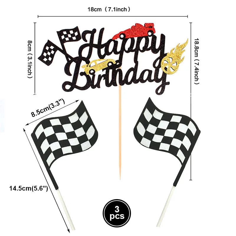 Checkered Racing Flag Toothpicks for Cupcakes & Party Decor