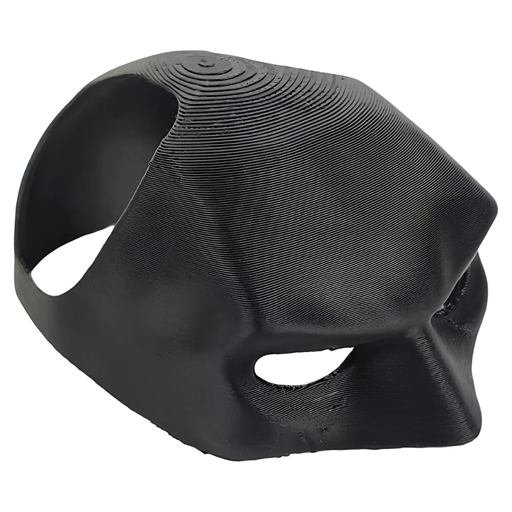 A black silicone bat cat Halloween mask with textured, sculpted features.