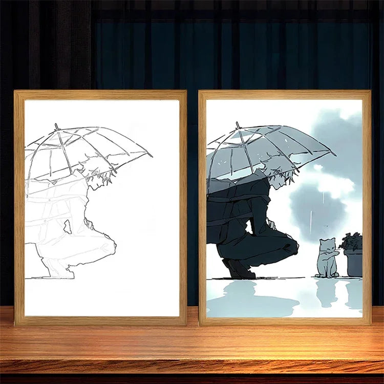 Anime Satoru Gojo LED Lighted Photo Frame with Three Color Modes