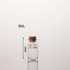 A clear glass bottle with a cork stopper, labeled 5ML, and marked dimensions of 12.5mm and 22mm.
