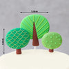 Green jungle safari animal birthday decorations featuring a tree-shaped cake topper and a round foliage decoration.