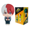 A set of My Hero Academia chibi collectible figures featuring Izuku, Bakugo, Shoto, and Toga.
