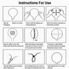 Instructions for using a balloon, showing steps like orienting, inflating with helium, and tying the port.