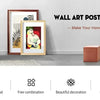 A display of framed wall art posters featuring vintage tiger and cat designs, emphasizing quality material and easy installat