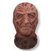 A realistic, textured mask resembling a grotesque face with reddish-brown skin and facial markings for cosplay.