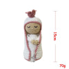 Handcrafted Virgin Mary crochet doll with a pink crown and white garment