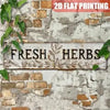 Vintage retro metal street sign featuring fresh herbs carved into the design for wall decor