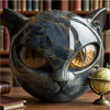 Black Cat Resin Figurine with Marble Texture