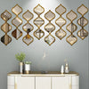 Moroccan acrylic mirror wall stickers displayed above a white cabinet.