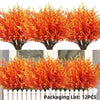 A grouping of bright orange and yellow artificial lavender stems used for outdoor decoration.