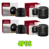 Four black silicone wine bottle stoppers in red boxes with gold accents.