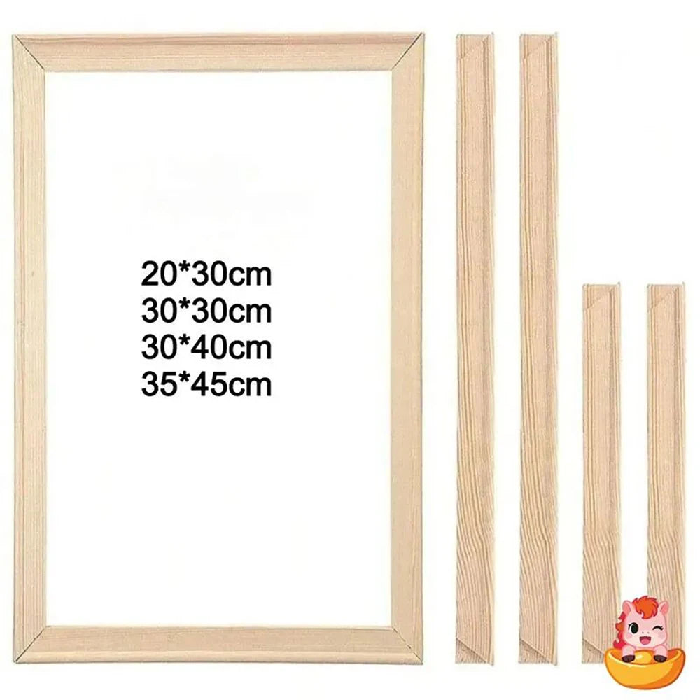 Wooden canvas stretcher frame bars in various sizes for painting and art display