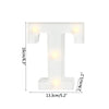 A white alphabet letter light shaped like the letter T, emitting a warm white glow.