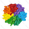 A colorful pile of vibrant latex balloons in various colors including red, orange, yellow, purple, blue, and green.