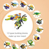 A collection of 12 types of insect building blocks used to create new insects.